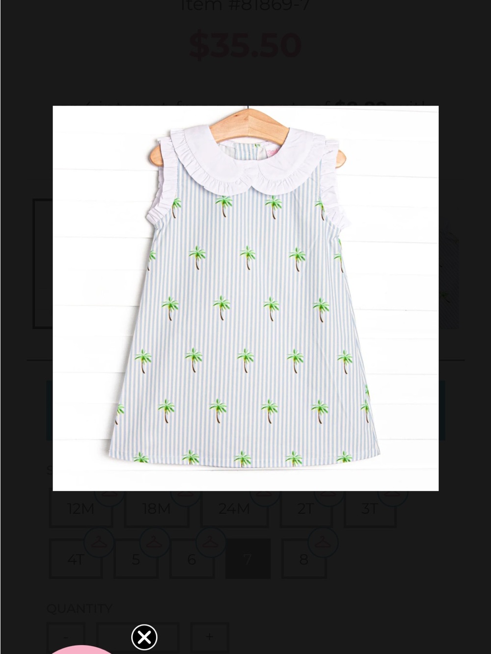 Palm Tree Paradise Shift Dress with Peter Pan Collar